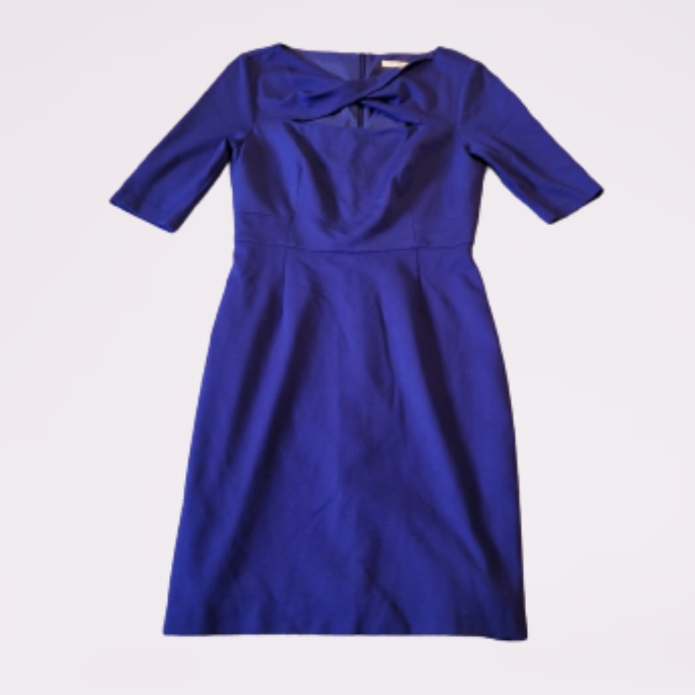 Trina turk blue romanova twist front dress